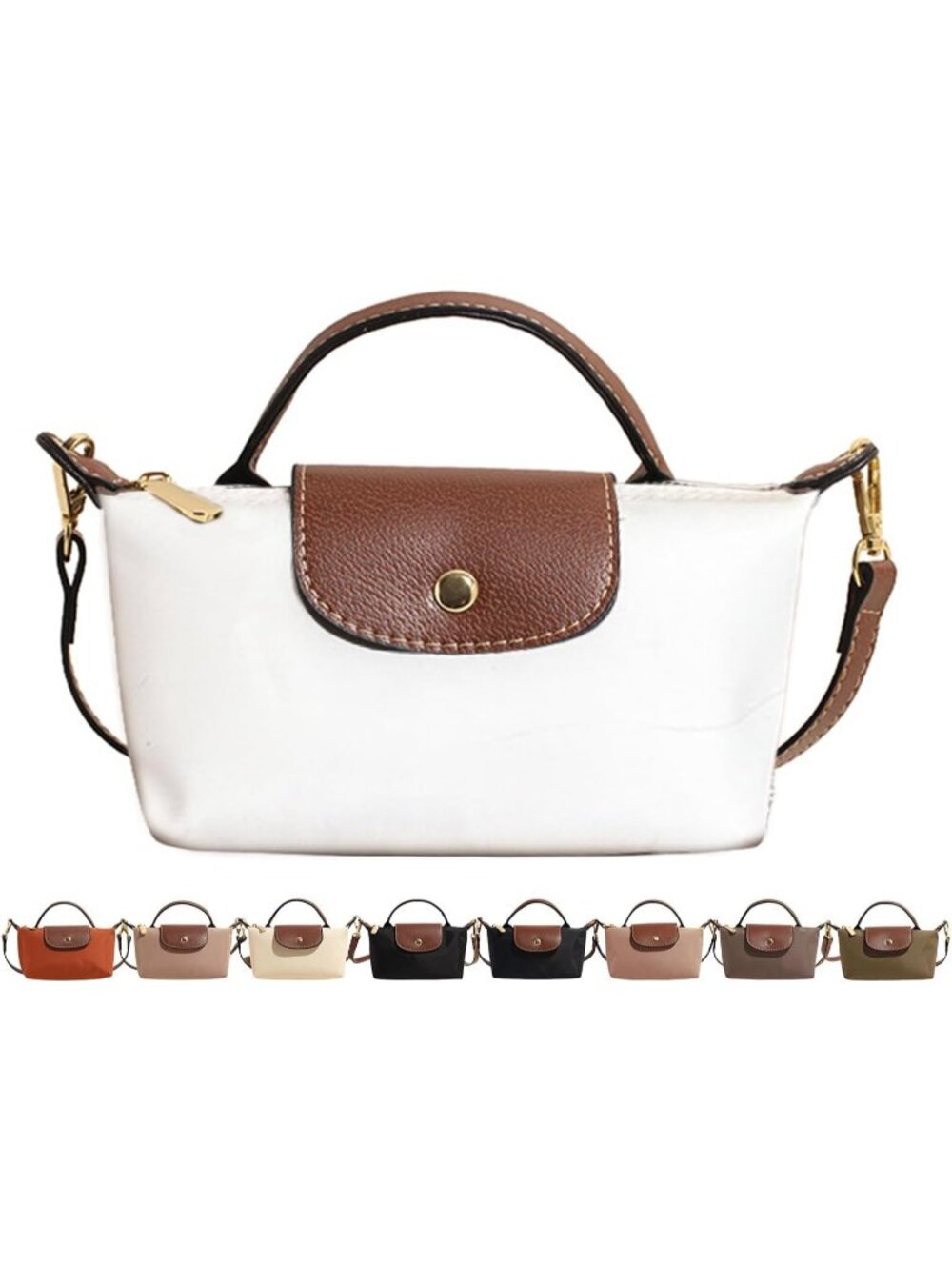 Women's White Fashion Mini Crossbody Bag Ladies Purses with Adjustable Strap